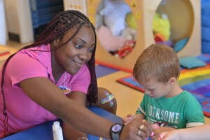 Pre-kindergarten classroom with computer and educational materials at Active Childcare Westmont Yard Westmont IL